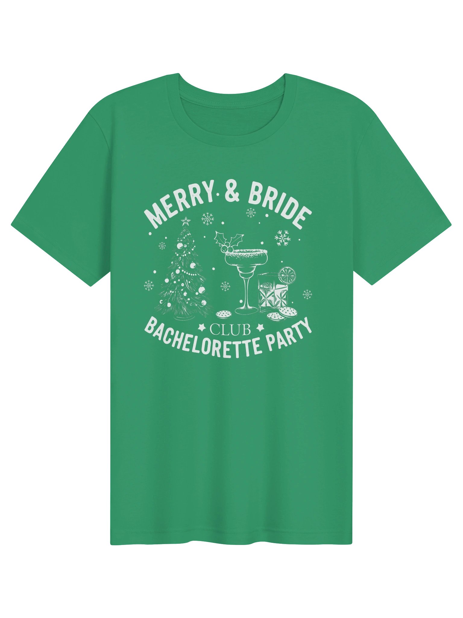 Merry & Bride Bachelorette Party T-Shirt | Christmas Bride Crew Tee product image (6)