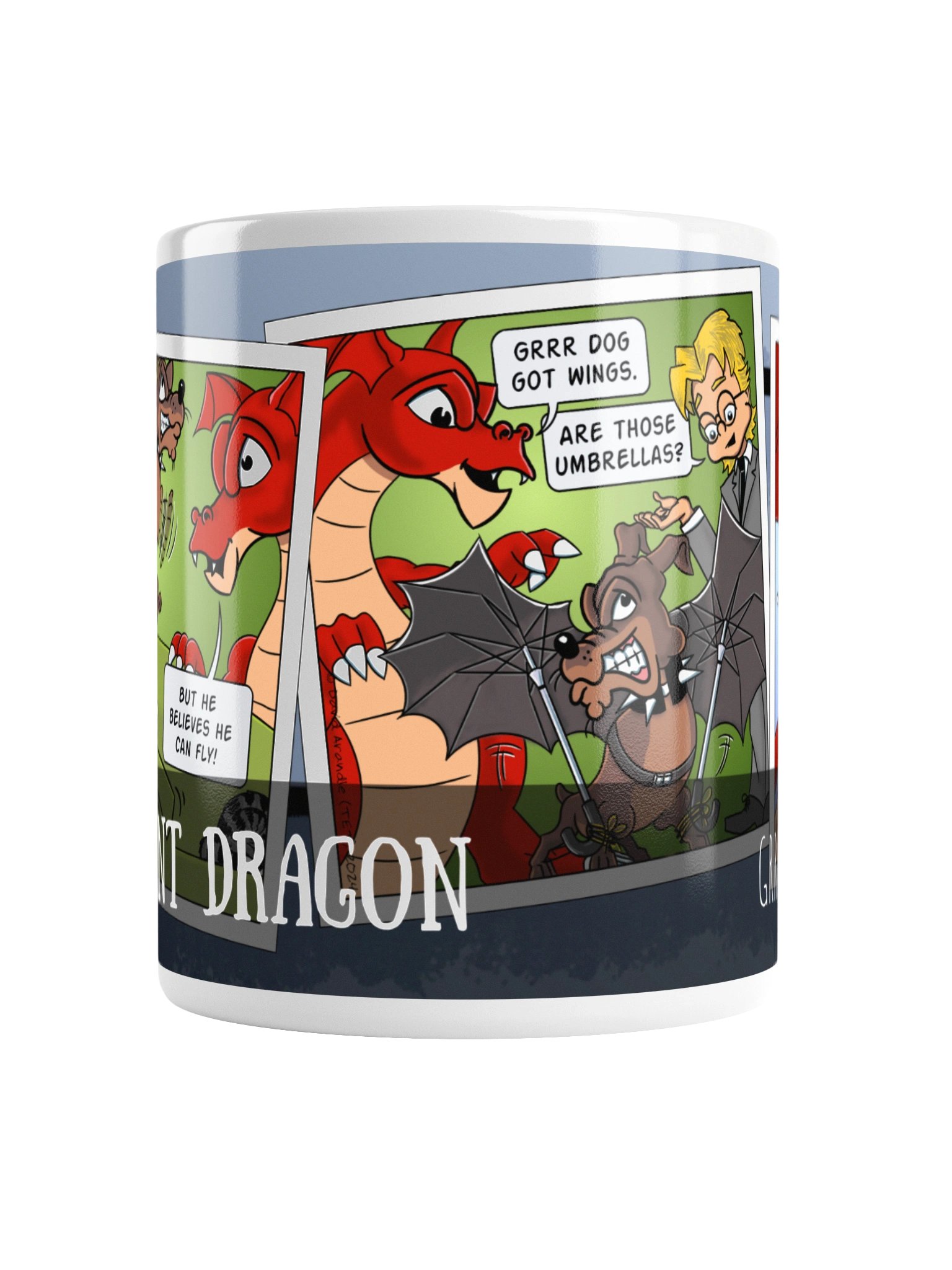 Resident Dragon Comic Grrr Dog Pilot Three-Panel Mug product image (2)