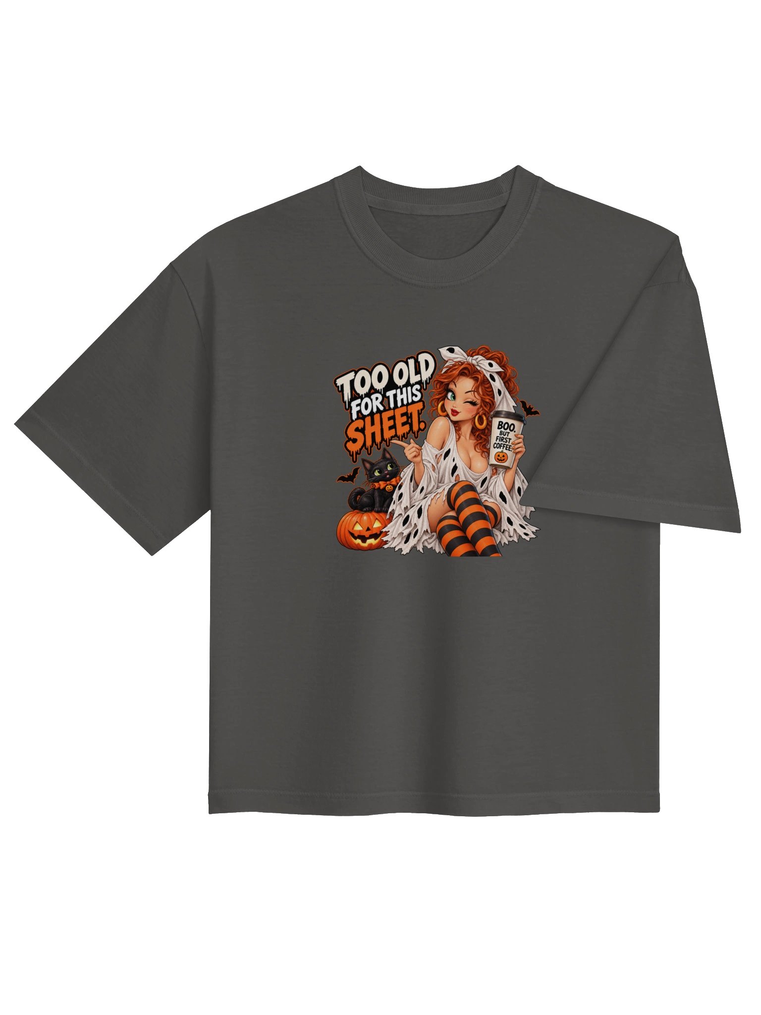 Funny Halloween Ghost Shirt — Spooky But Functional Coffee Lover Tee | Holly-Ween™ product image (5)