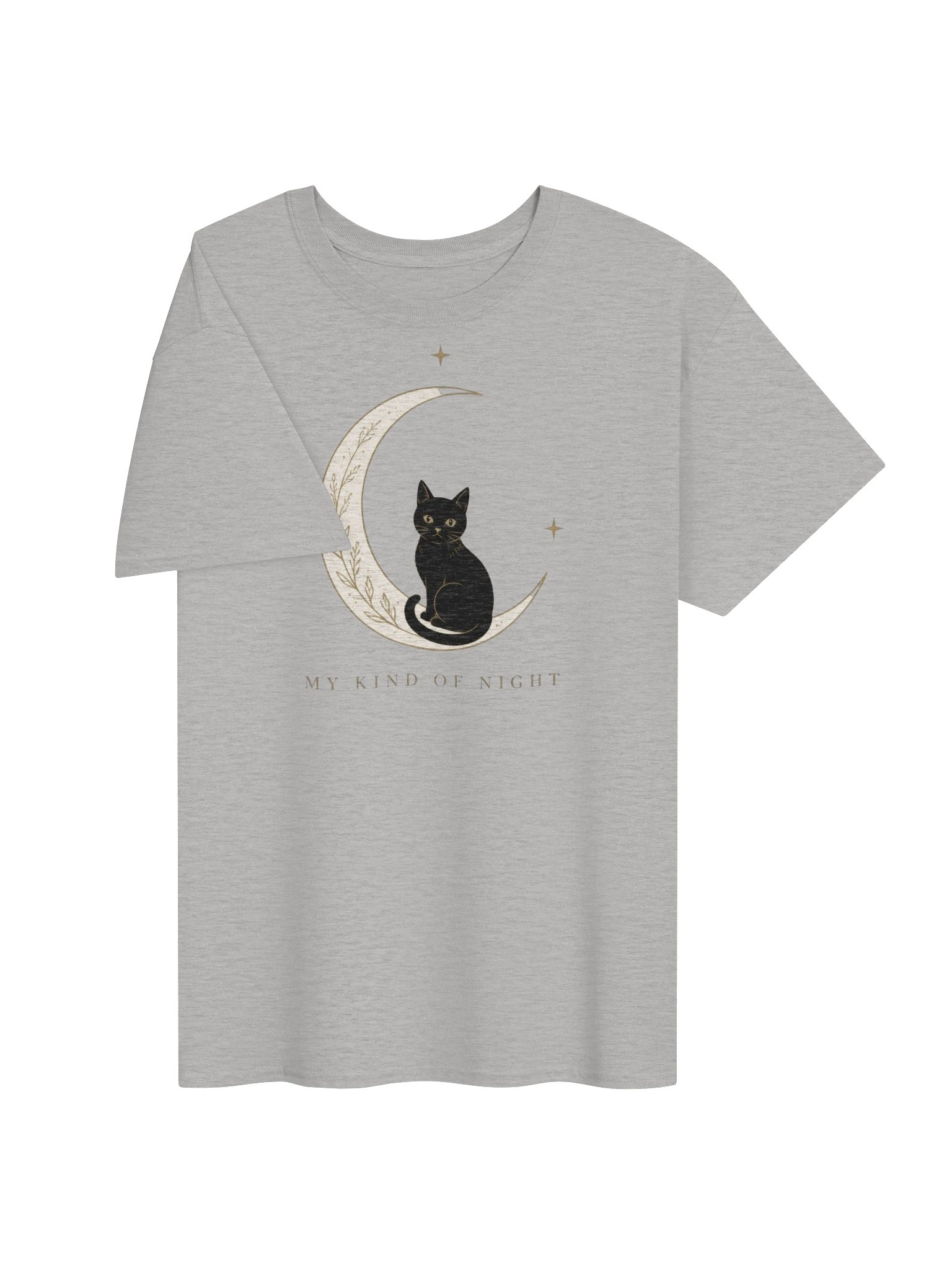 Black Cat Moon T-Shirt – My Kind of Night Celestial Cat Design product image (25)