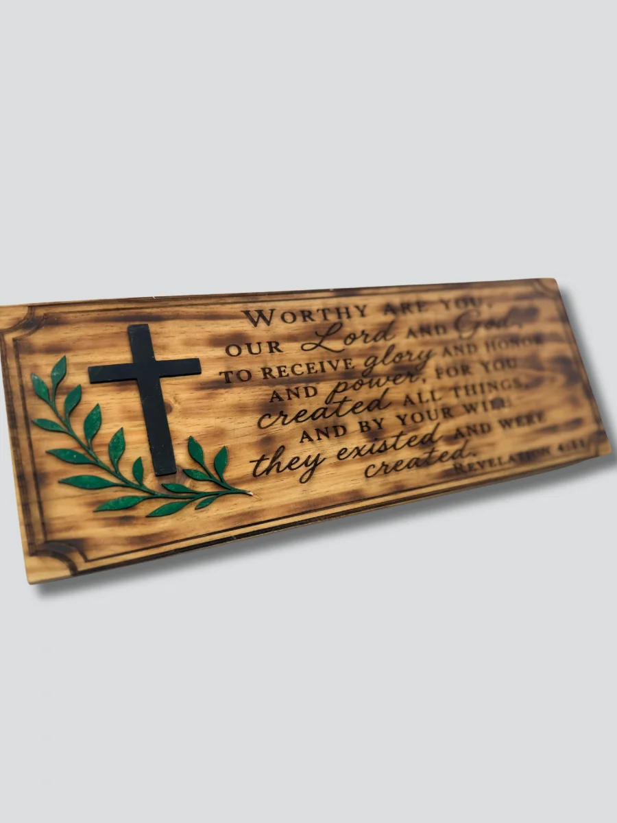 Christian-Faith Wood Sign - Revelation 4:11 product image (2)