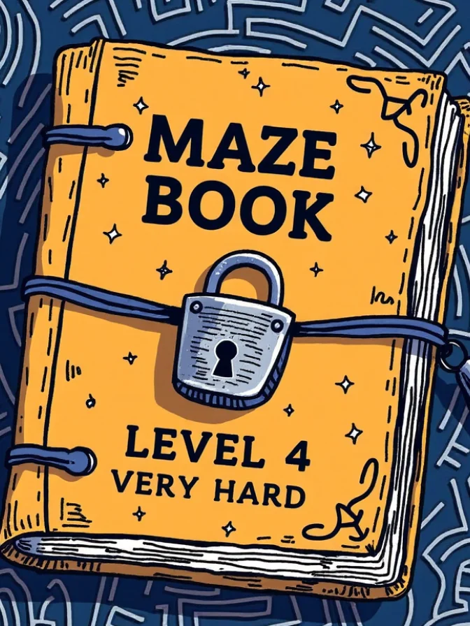 Maze Book for Kids PDF | Very Hard Level Mazes | Level 4 Printable product image (1)