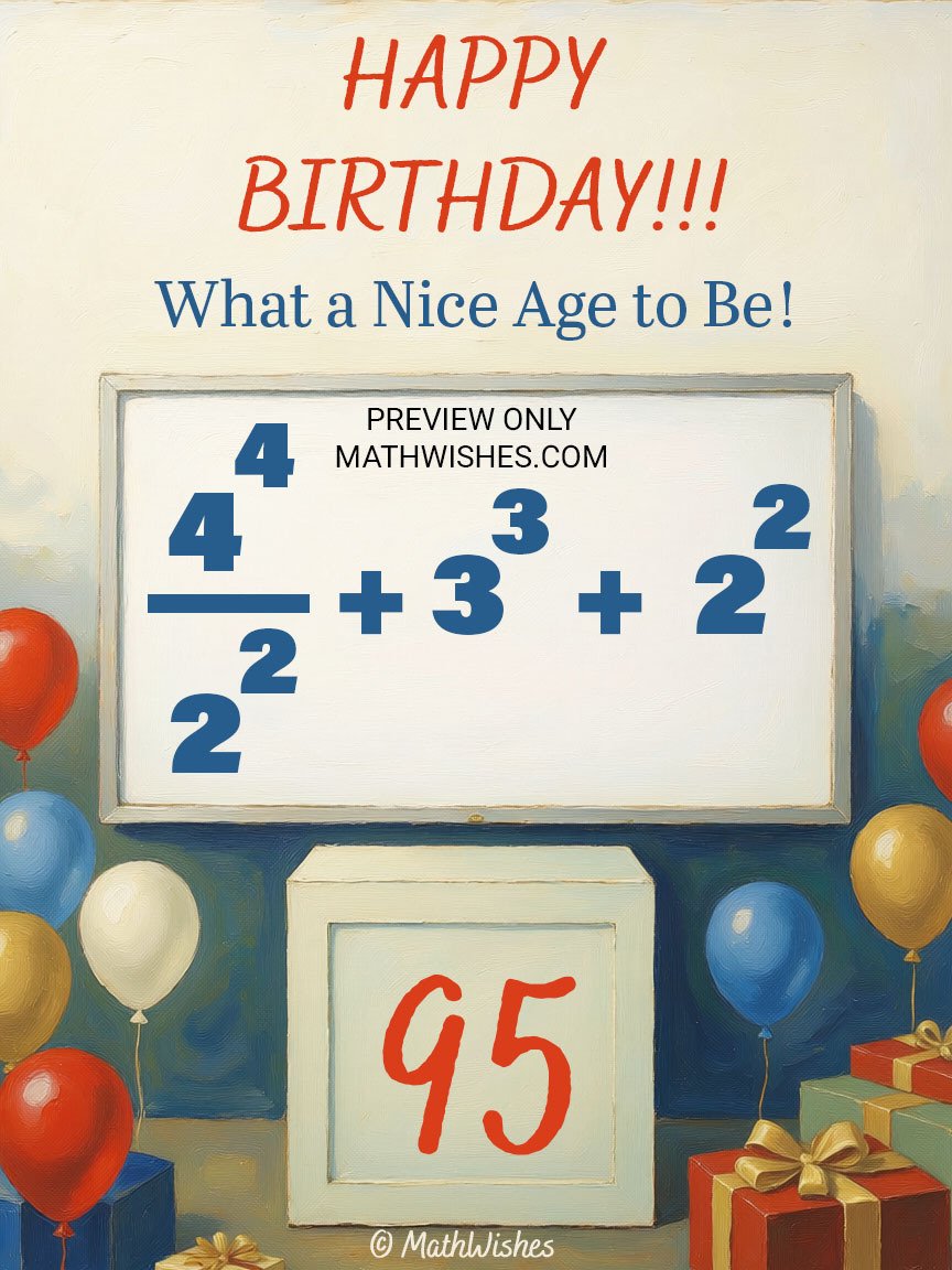 95th Birthday Card - Math Formula product image (1)