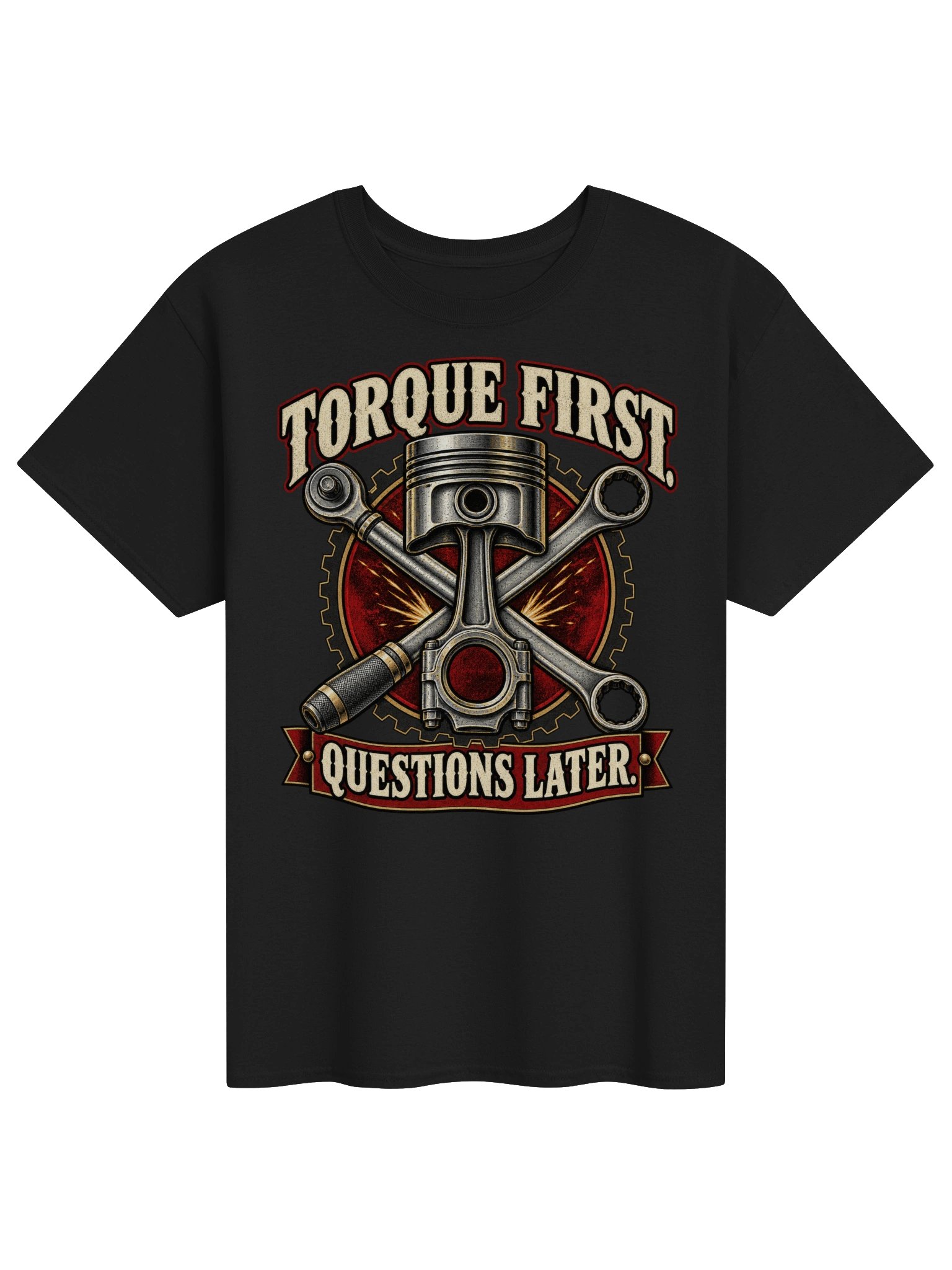 Torque First Questions Later Motorcycle Mechanic T-Shirt product image (1)