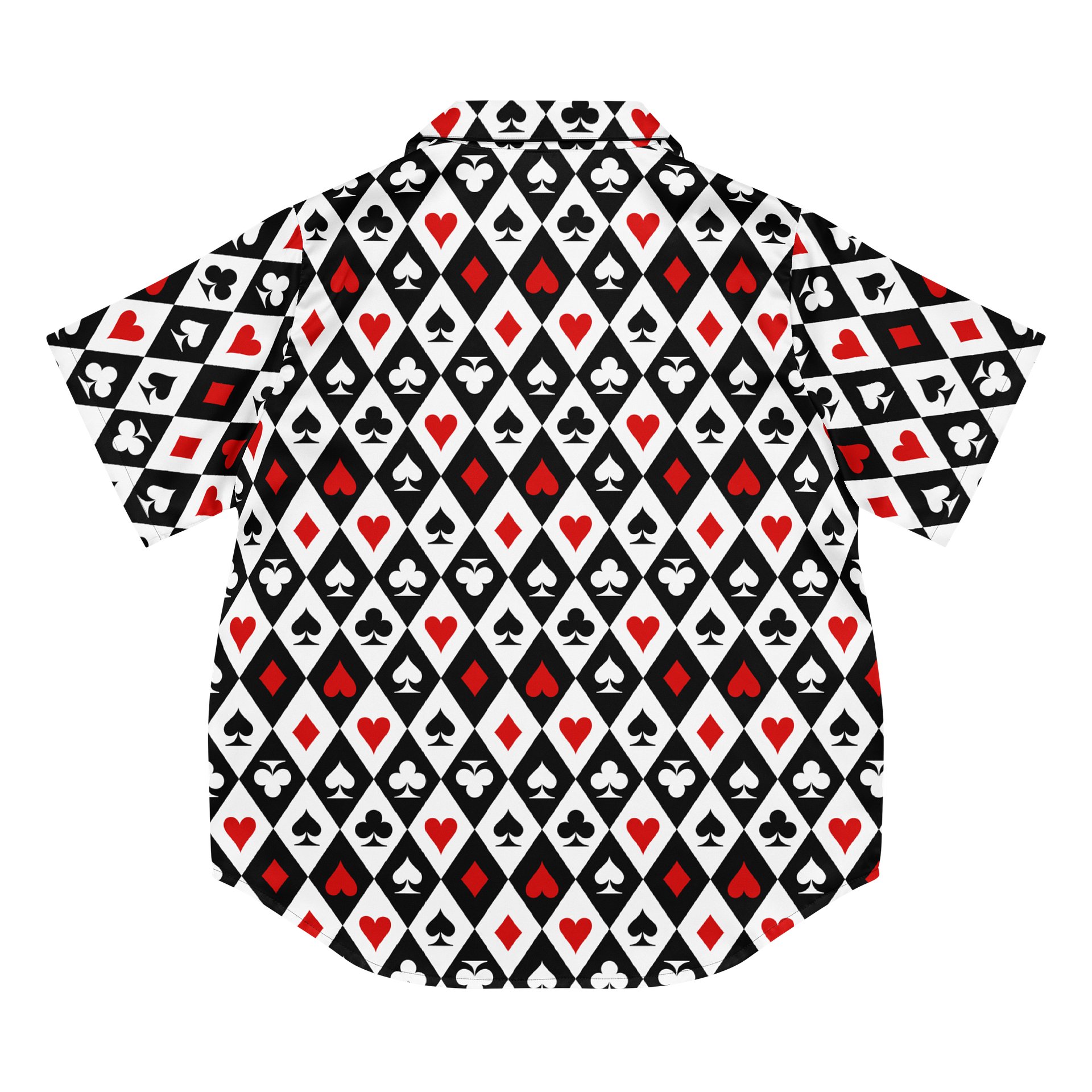Retro Playing Card Suits Argyle All-Over Print Pajama Shirt product image (6)