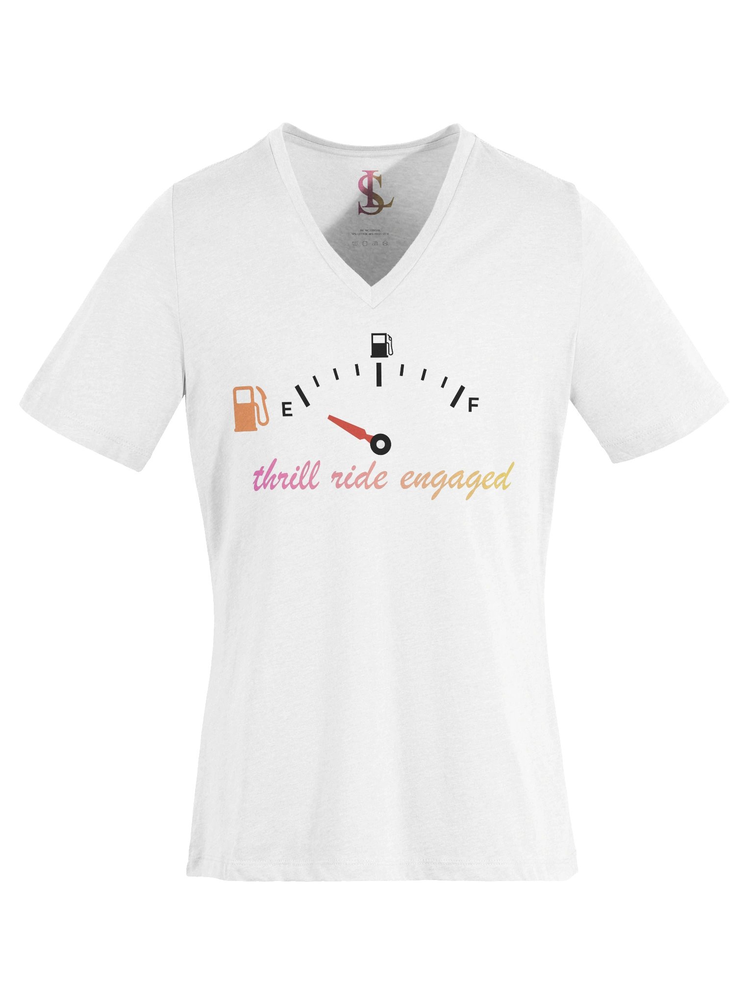 Thrill Ride Engaged – Women’s V-Neck Graphic Tee product image (39)