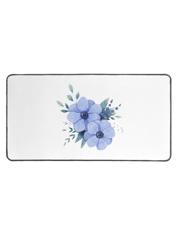 Blue Floral Watercolor Desk Mat product image (1)