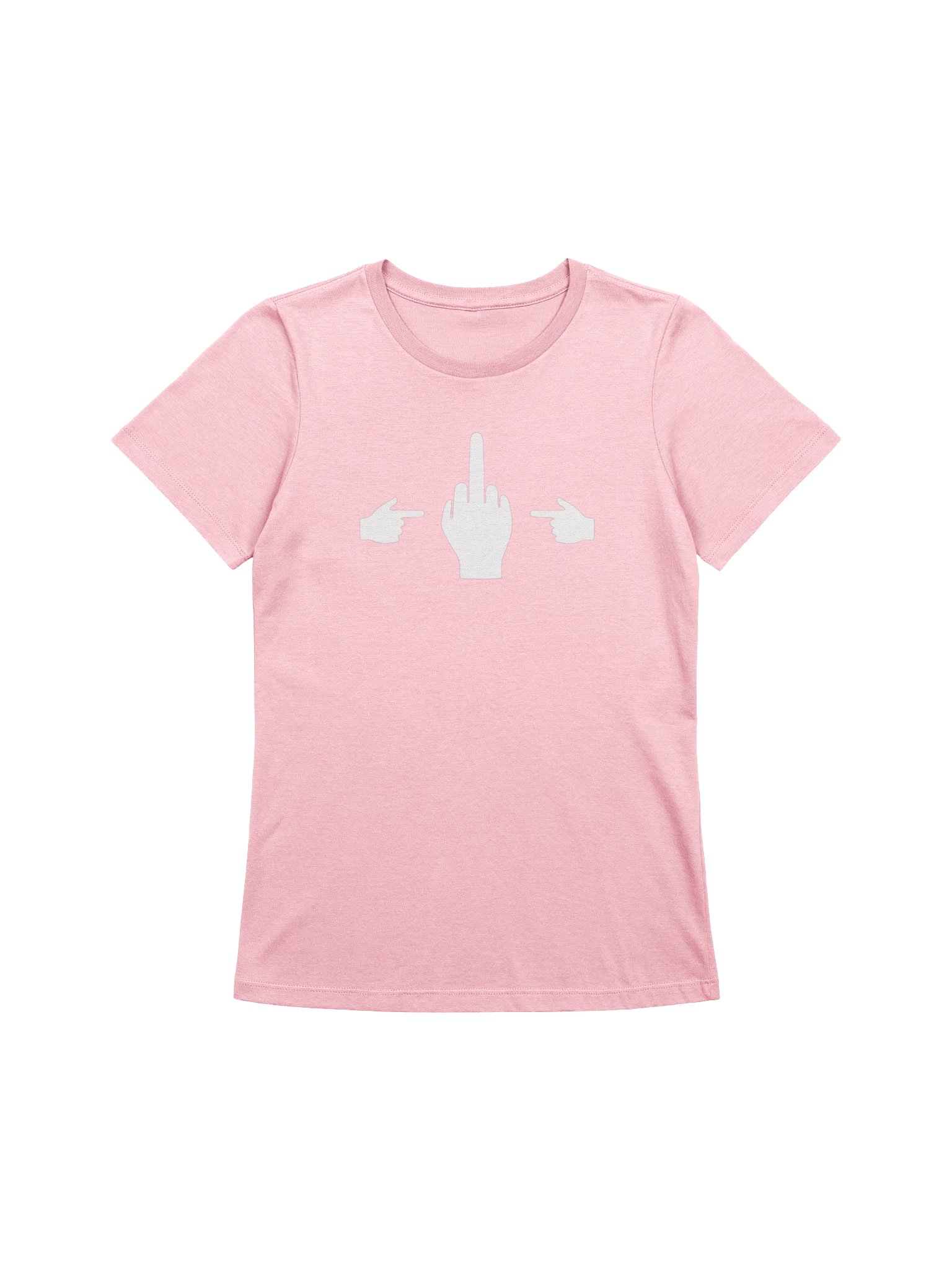 No Middle Finger Point ShopCo White Women’s Pink Tee product image (1)