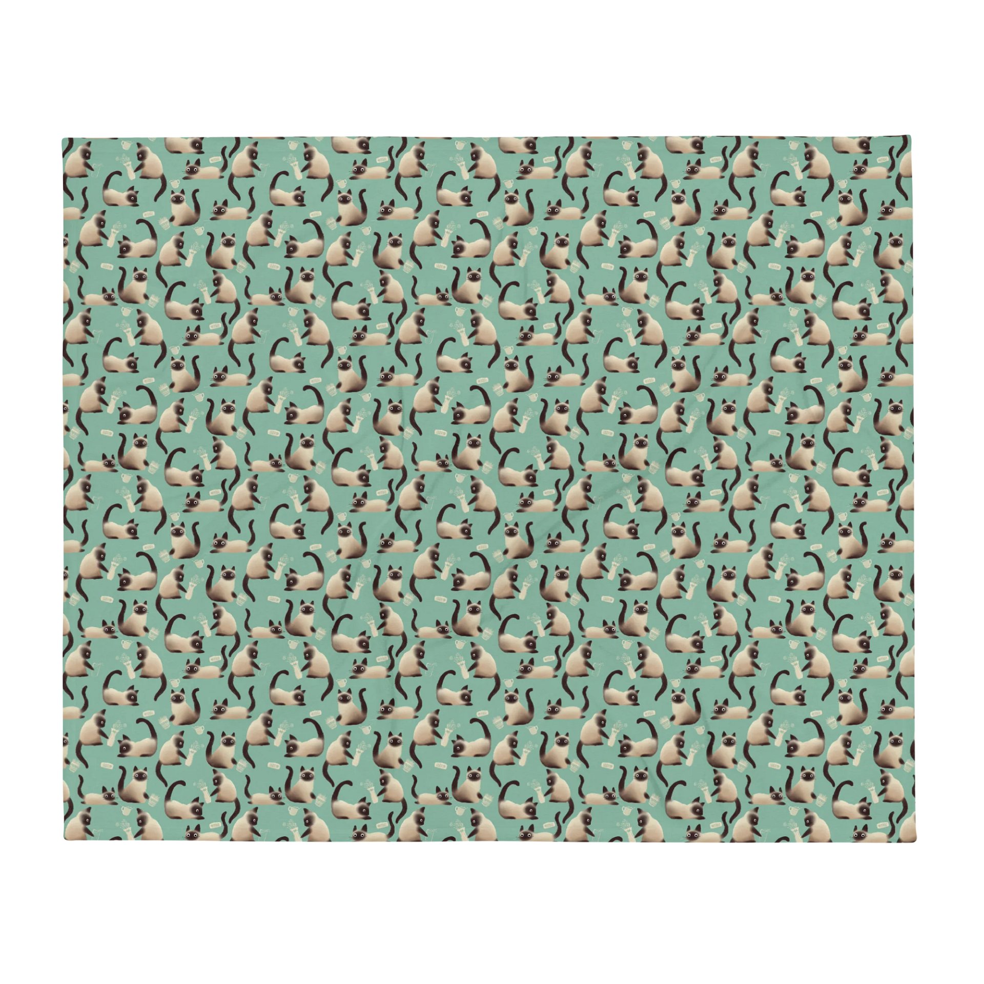 Bad Siamese Cats Knocking Stuff Over Throw Blanket, Mint product image (1)