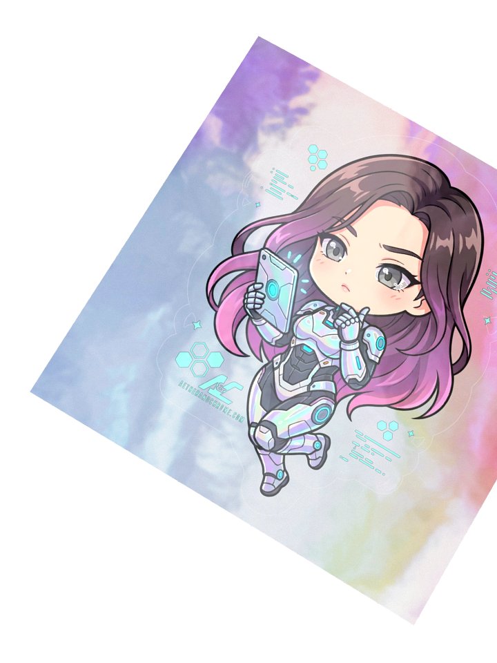 Lumi Mercier: Cybernetic Visionary | Aether & Chrome Holographic Sticker Sheet product image (2)