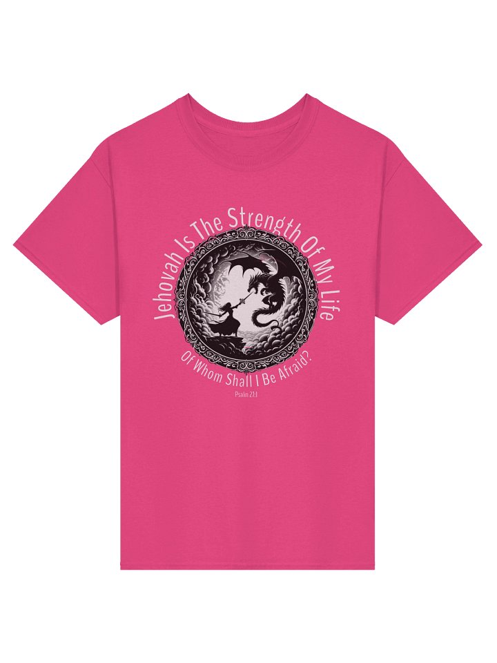Jehovah Is The Strength T-Shirt, Ladies Bible Verse Psalms Christian Design Tee product image (16)