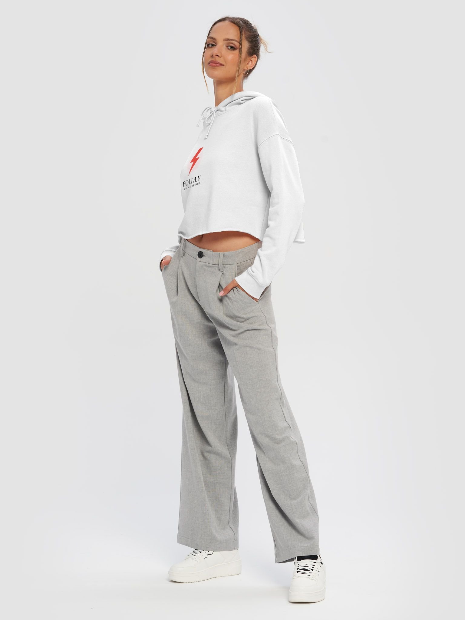 Women’s Lightweight Cropped Hoodie WHFB0150 product image (3)