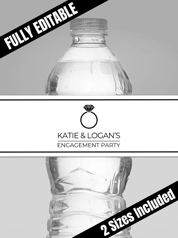 Wedding / Engagement Party Water Bottle Wrappers product image (1)