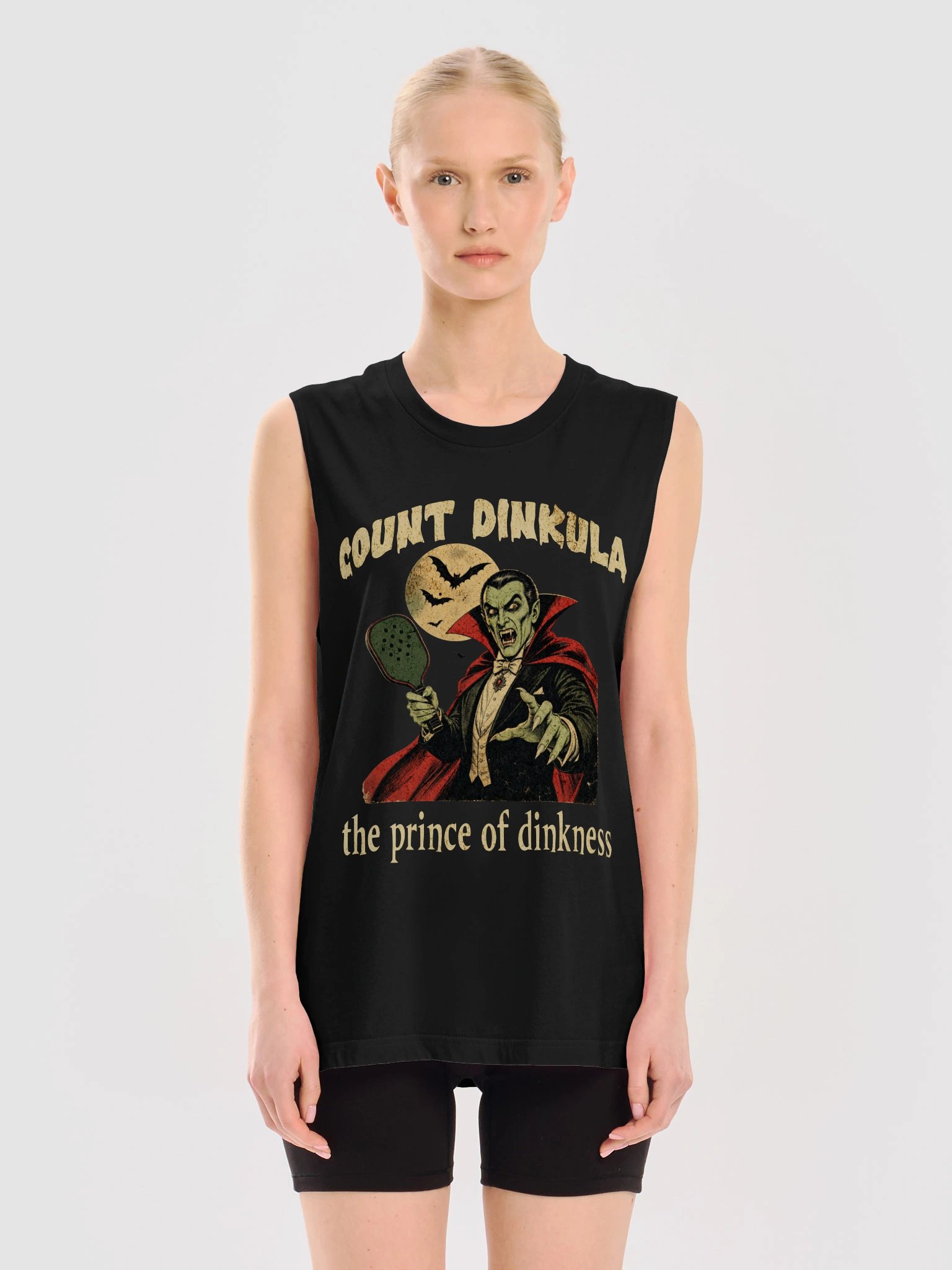 Count Dinkula Halloween Pickleball Tank Top Funny Vampire Gift for Players product image (2)