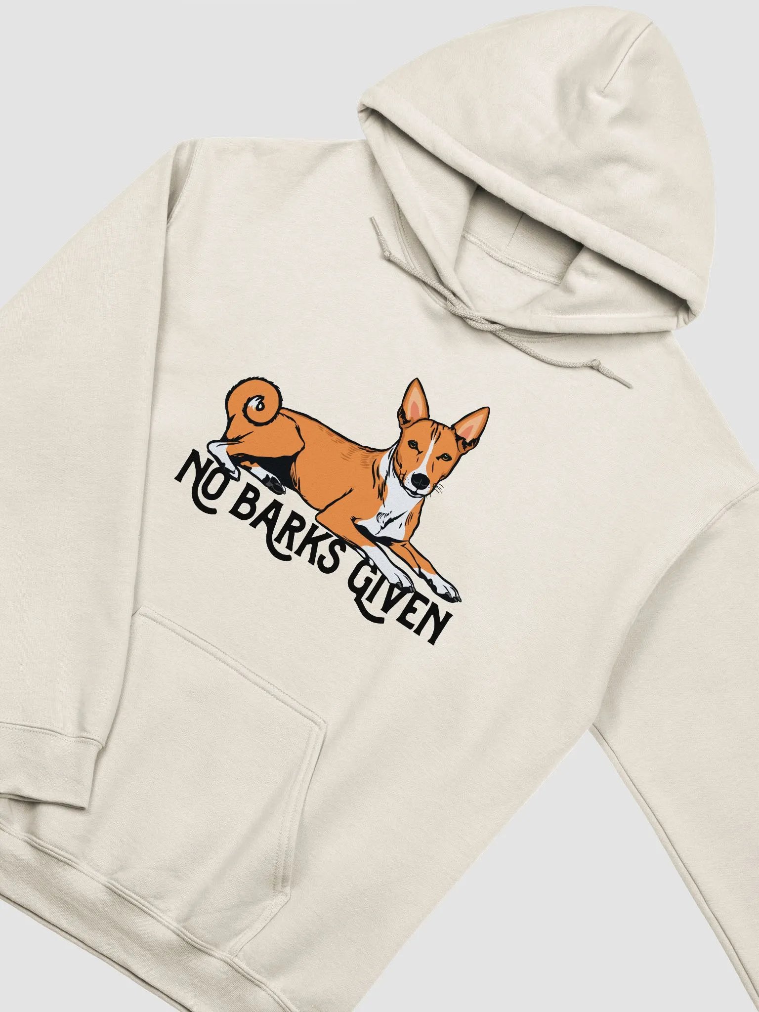 No Barks Given Hooded Sweatshirt of a Basenji | Funny Hoodie for Basenji Dog Paw-rents product image (5)