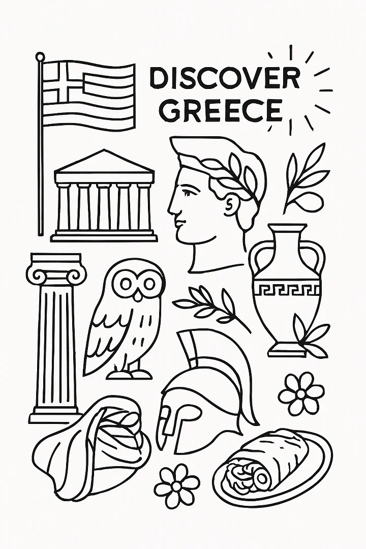 Free “Discover Greece” Poster – European Wall Art Printable (A4 & US Letter PDF) product image (2)