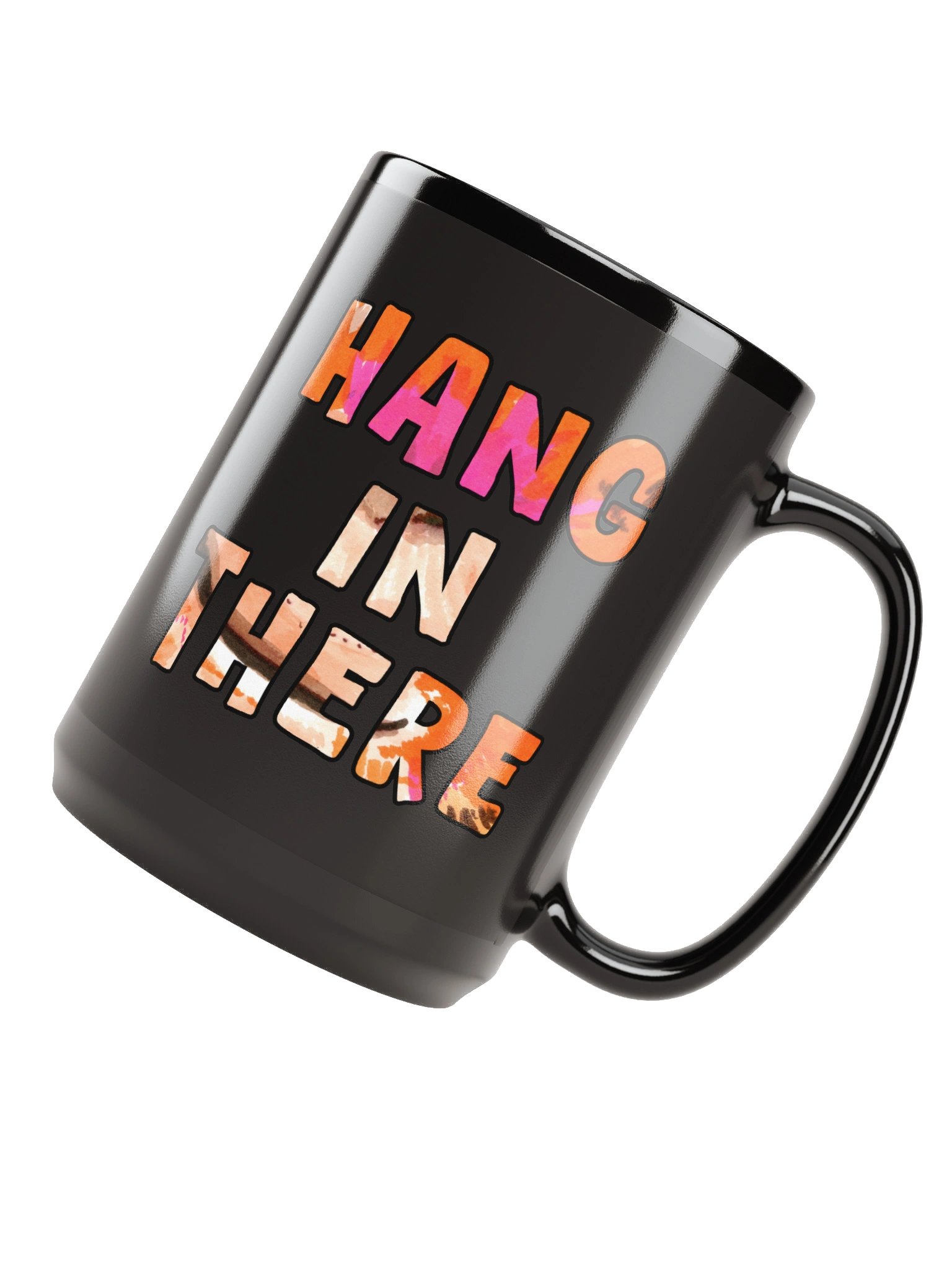 Orangutan Watercolour Black Mug (15oz) product image (4)
