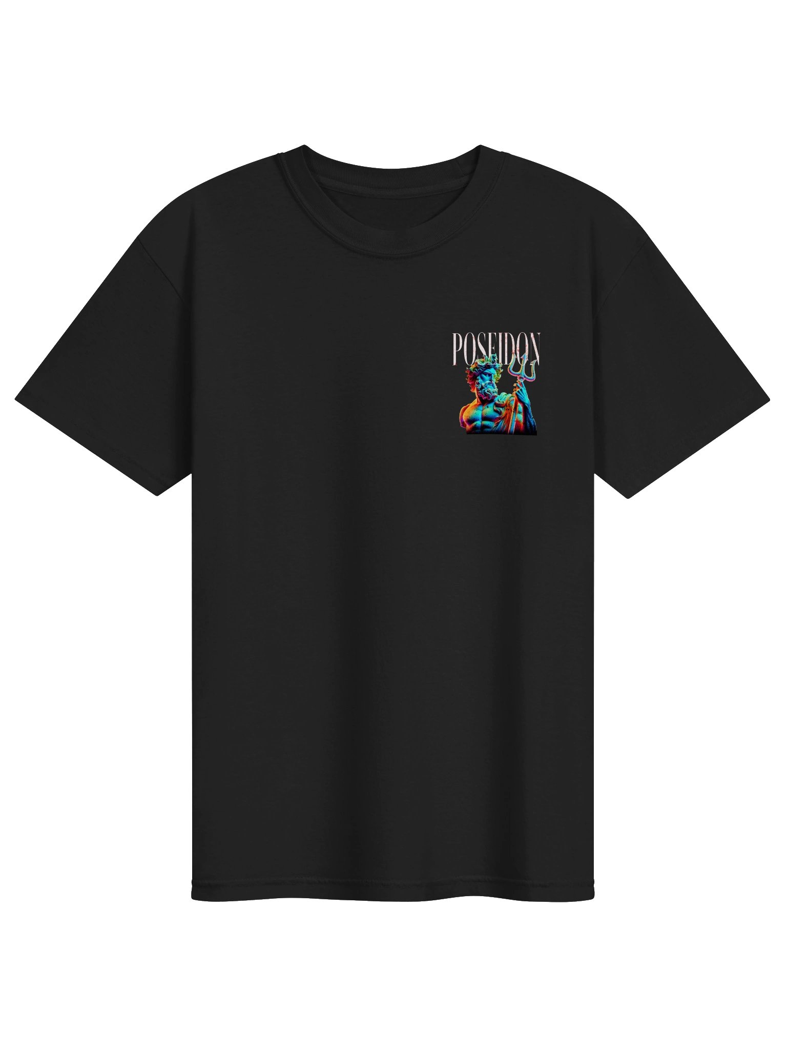 Poseidon Greek God Streetwear T-Shirt – Vaporwave Synthwave Aesthetic Graphic Tee product image (3)