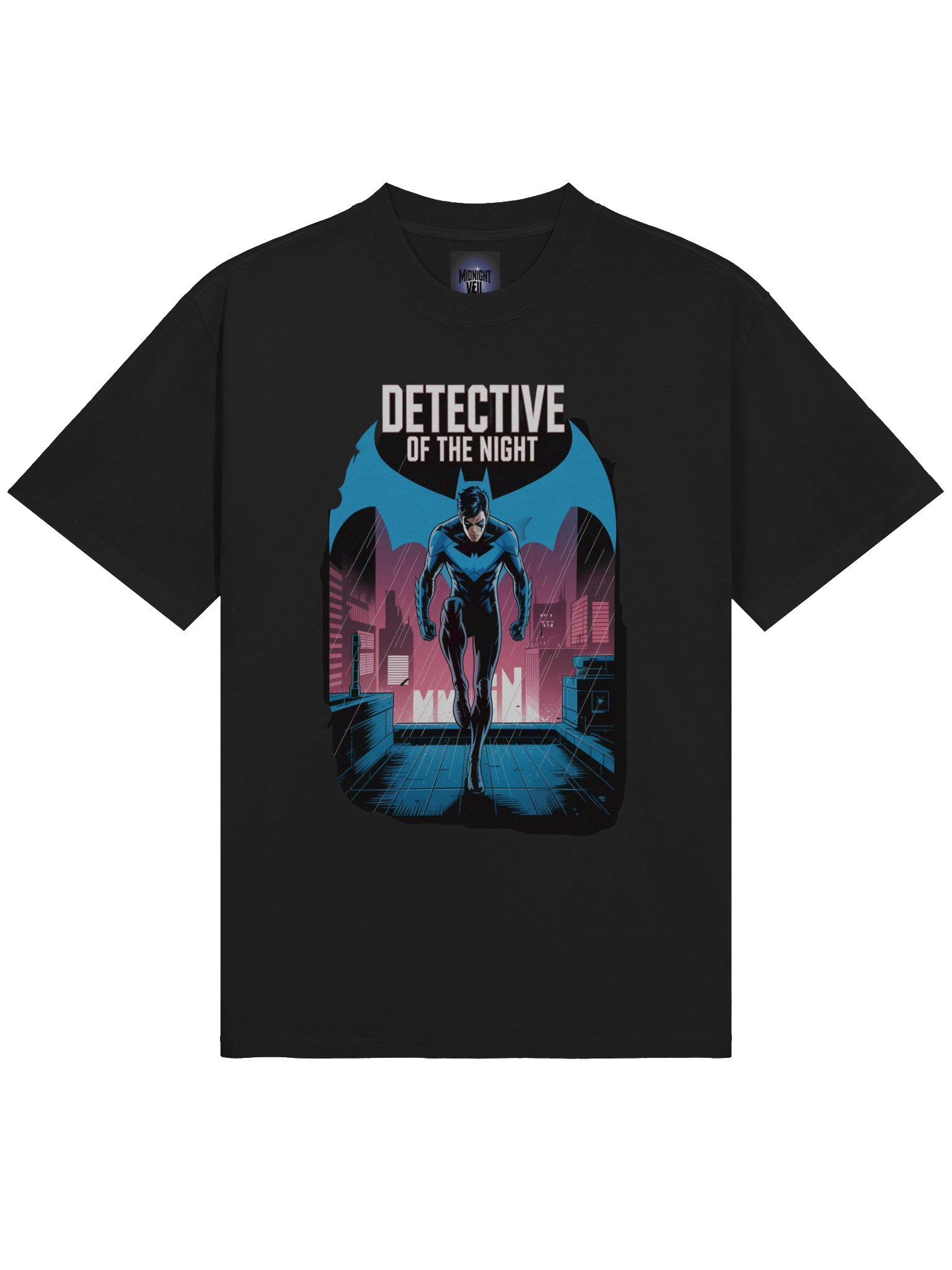 Nightwing Detective of the Night Oversized Faded T-Shirt product image (5)