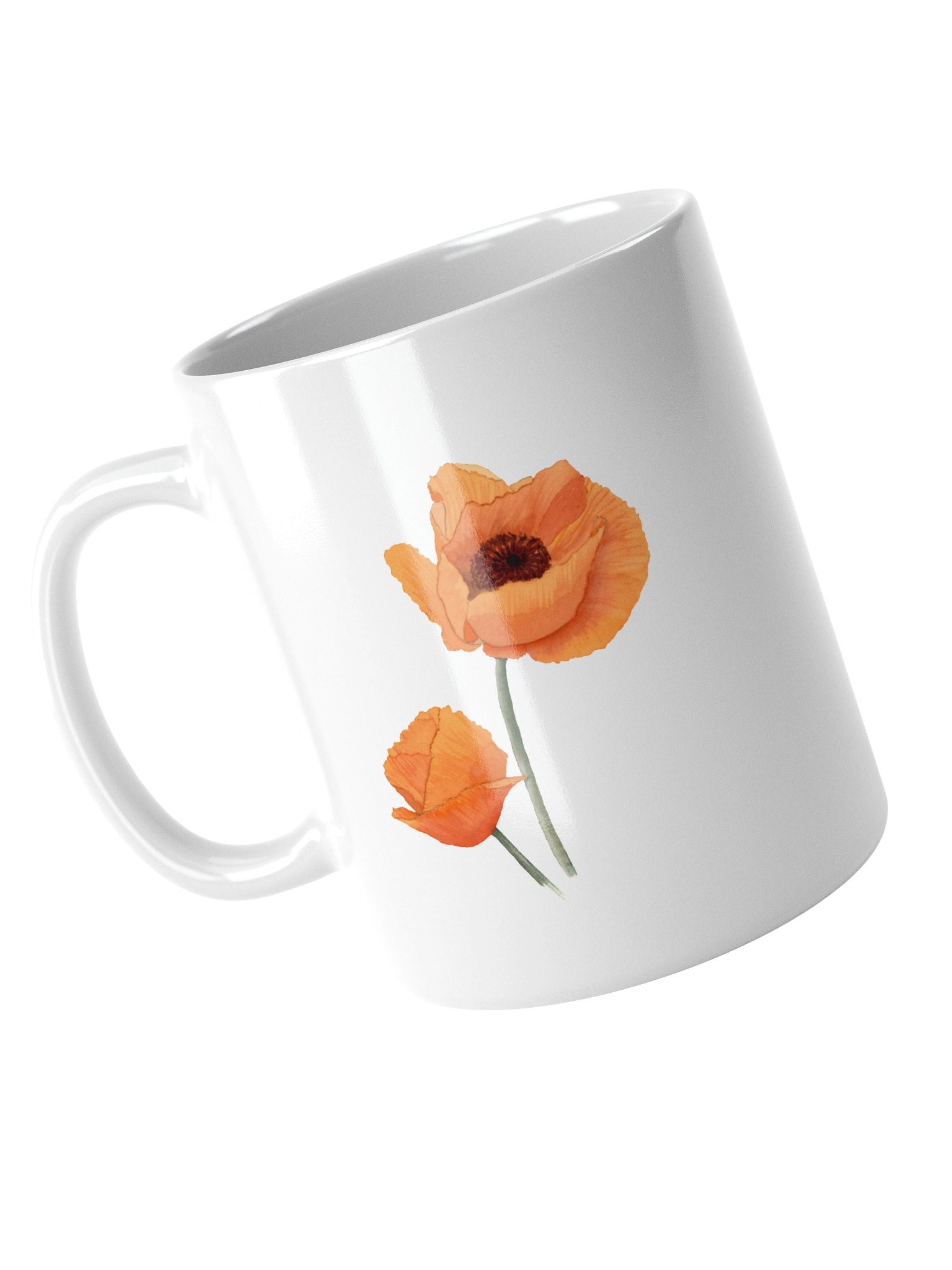 Orange Poppies White Glossy Mug product image (3)