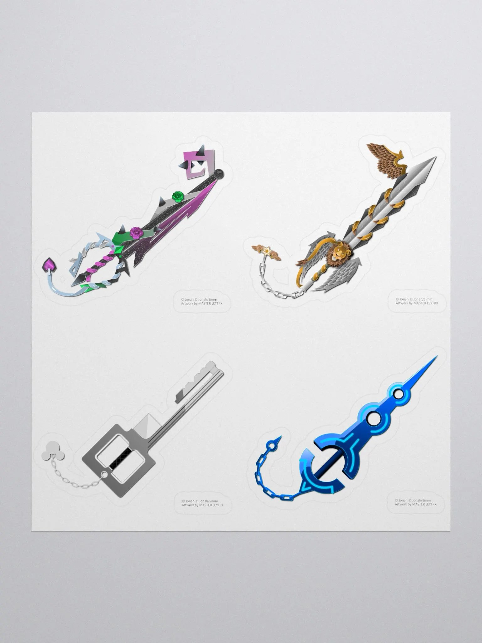 Custom Keyblade Sticker Sheet 11 - Paradox Keyblades product image (1)