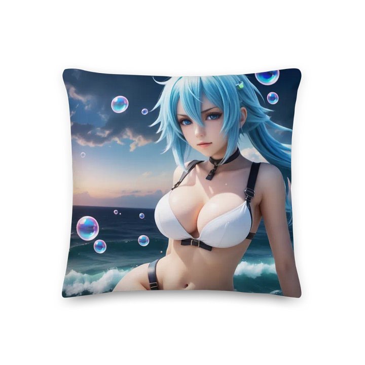 Ocean Breeze Blue Hair Anime Pillow product image (3)