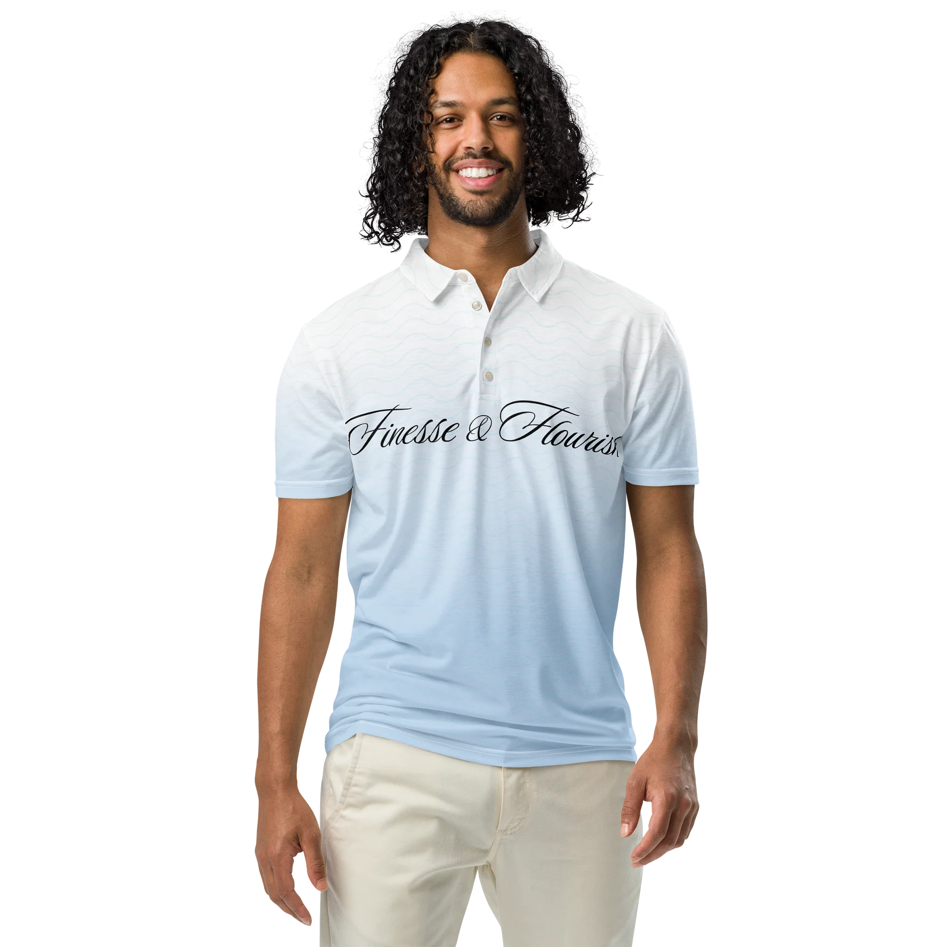 F&F Big Script Sky Slim Fit Polo Shirt product image (3)
