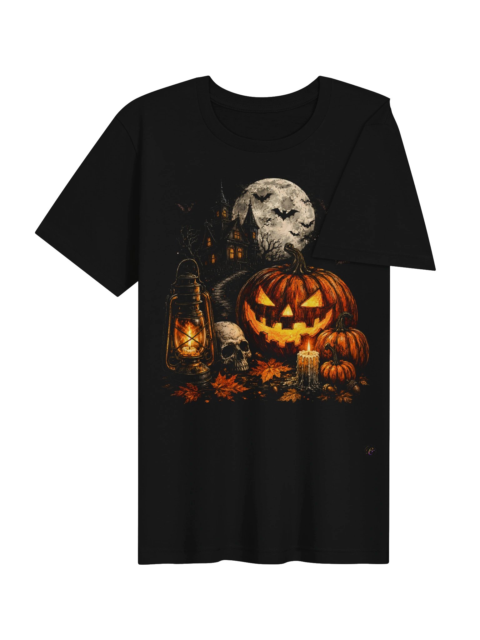 By the Light of the Misty Moon | Haunted Autumn Collage Unisex Tee product image (33)