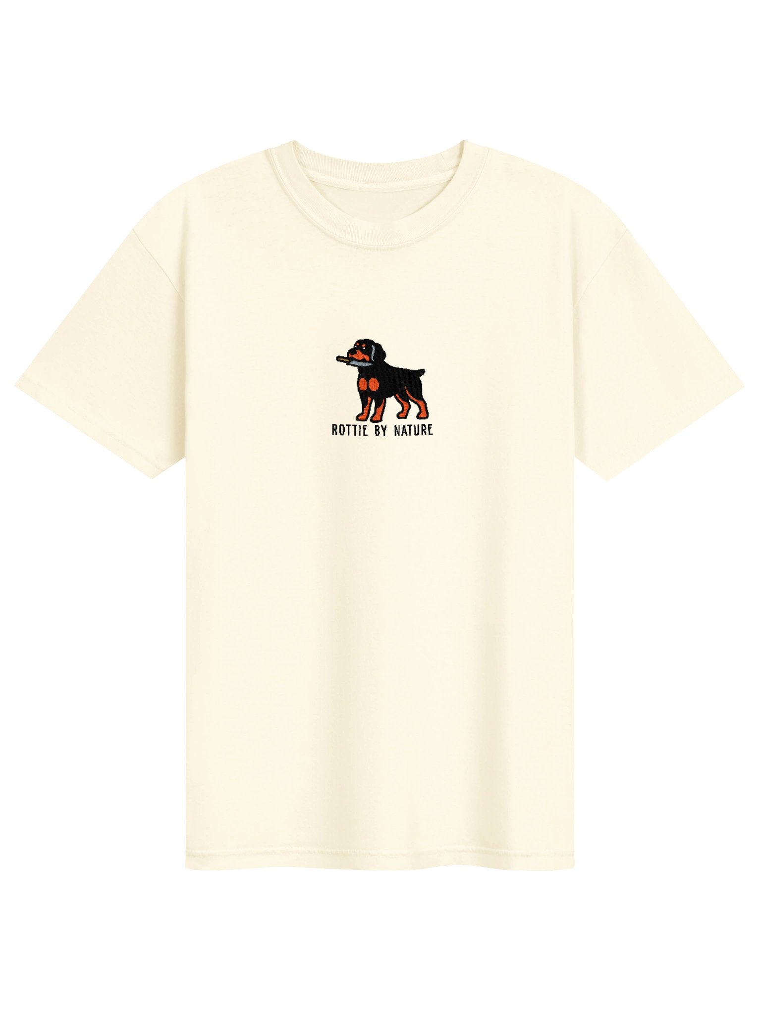 Rottie by Nature Funny Chibi-Style Embroidered T-Shirt for Rottweiler(Docked Tail) Owners product image (109)