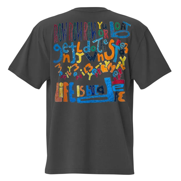 Row Row Row Your Boat Premium Oversized Faded T-Shirt (back-side print) product image (1)