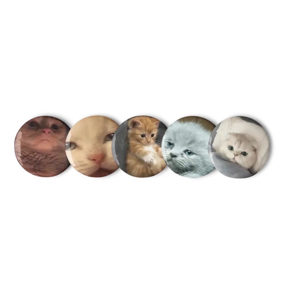 Set of Pin Buttons: Meme Cats 18 product image (1)
