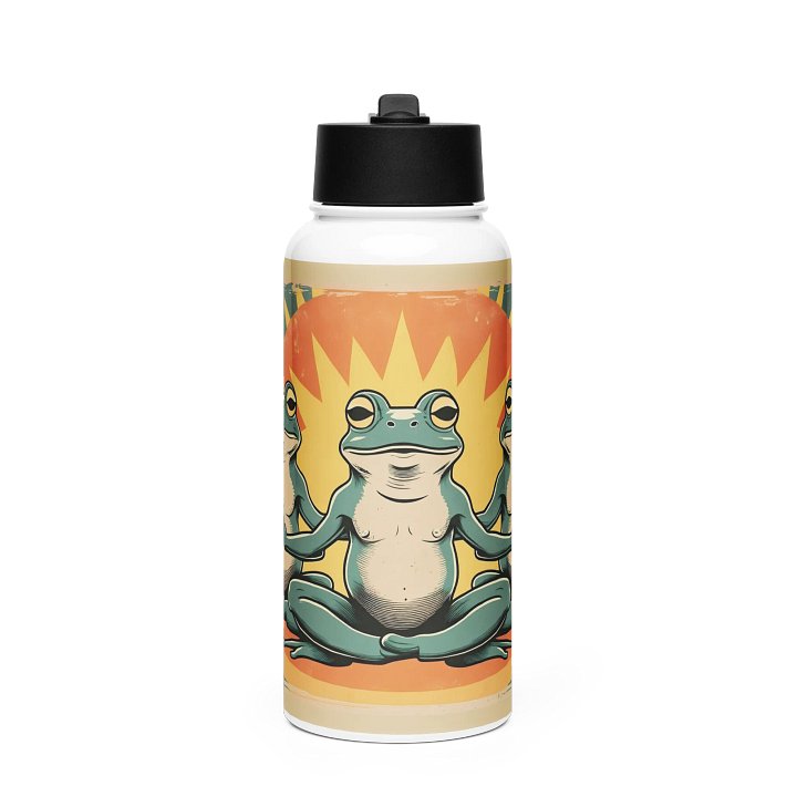 Meditating Frog Stainless Steel Water Bottle product image (1)