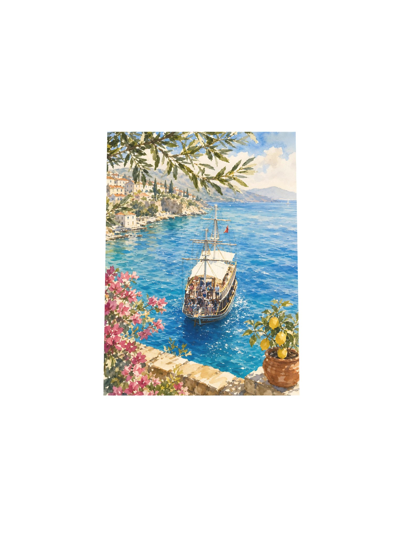 Mediterranean Beach Watercolor Poster product image (6)