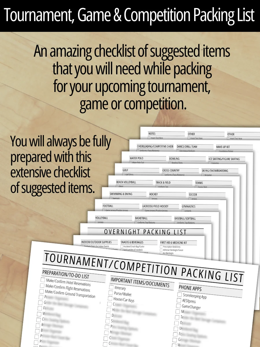 Sports Packing List - Tournaments, Games & Competitions product image (7)