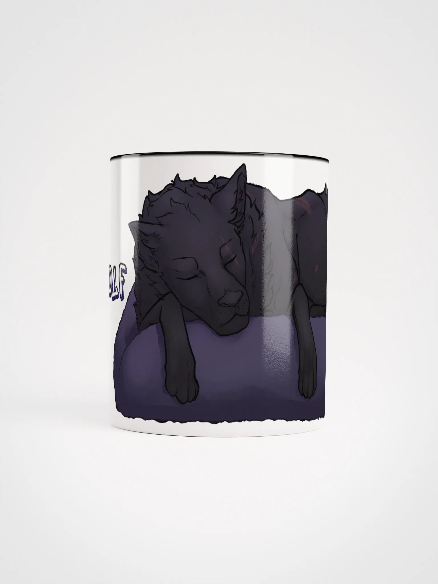 "The Slumbering Wolf" Colored Ceramic Mug product image (5)