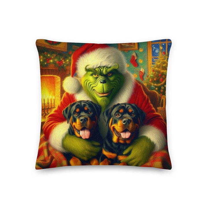 Rottweilers & Grinch Holiday All-Over Print Pillow product image (1)