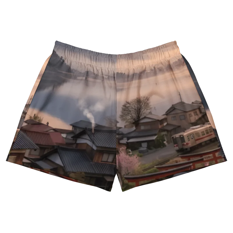 Mount Fuji Unisex Athletic Shorts | High-Waisted Workout Shorts product image (1)