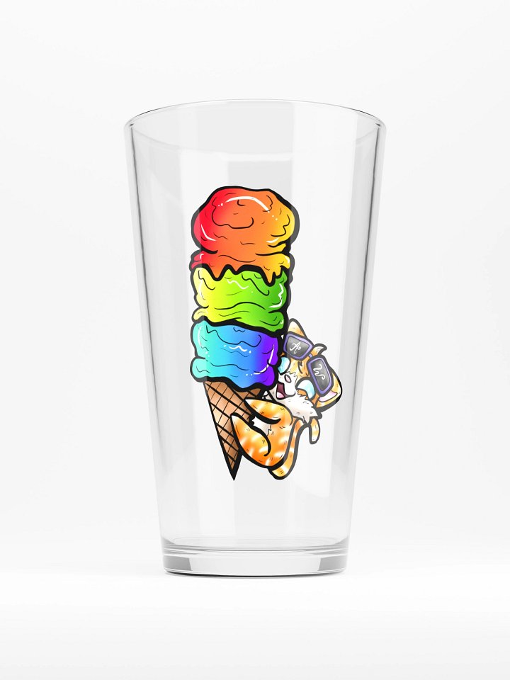 Arcade Warrior Rainbow Ice Cream Cat Glass product image (1)