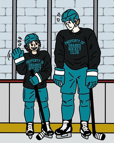 Cags, meet Karmy. Karmy, meets Cags. #lucacagnoni #alexanderkarmanov #turnitallteal #sanjosesharks