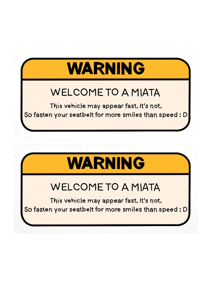 Roadster Warning Sticker product image (1)