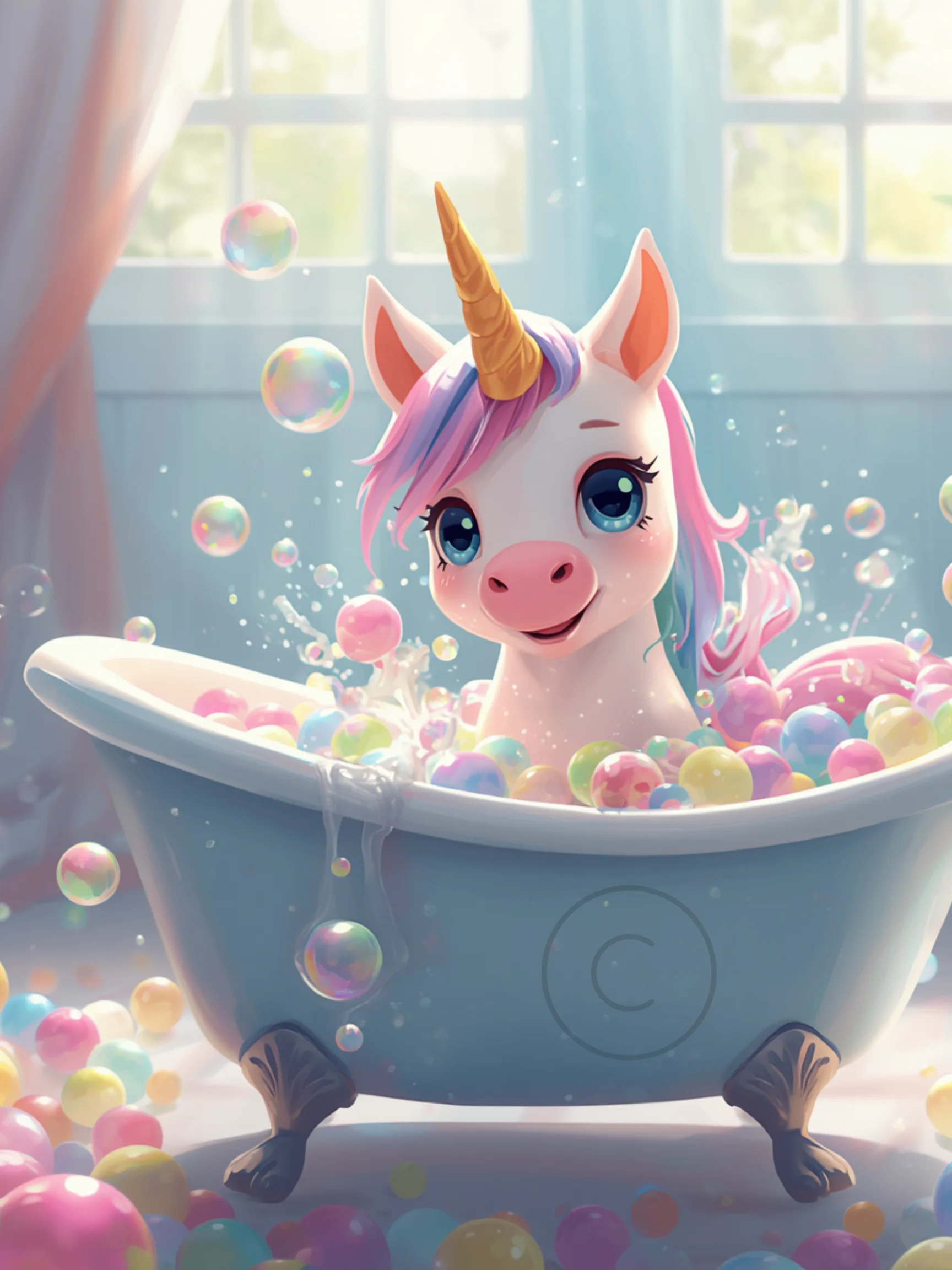 Unicorn in a Bathtub Poster product image (1)