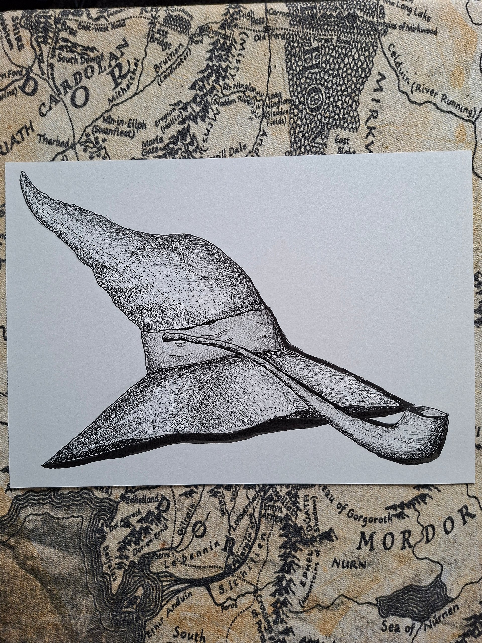 Wizard Hat and Pipe Linework Sketch product image (1)