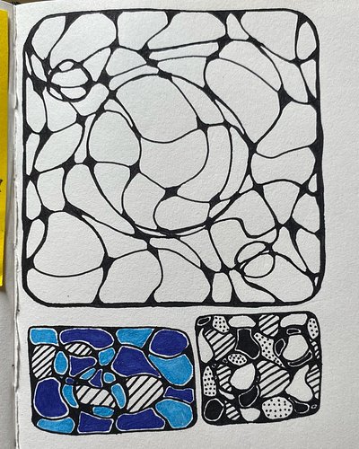 unsure if i should fill in the rest of the big one, or the rest of the page, and what colors i should use, or if i should jus...