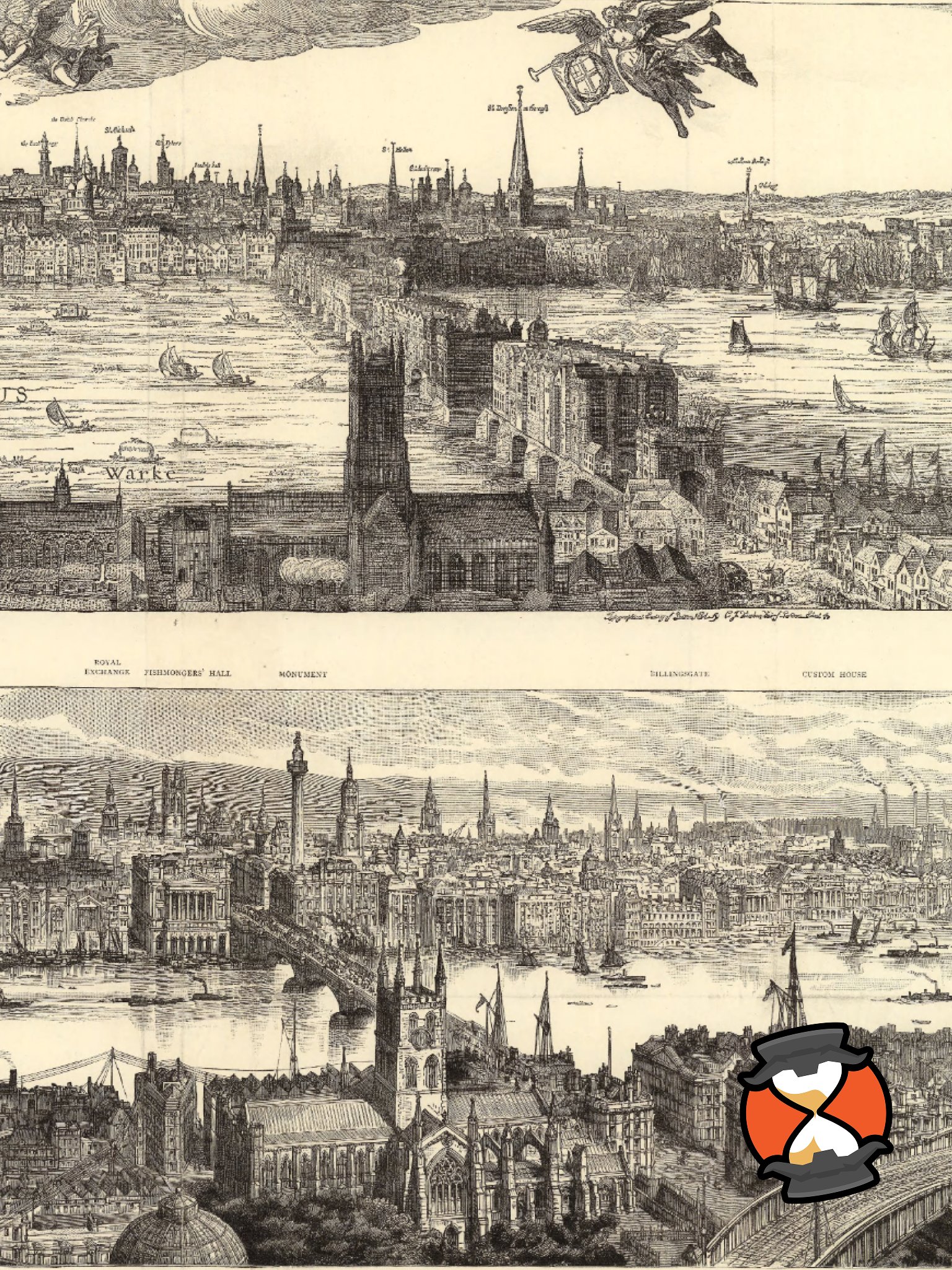 London 1616 vs. 1890 (Unframed Poster Print) product image (3)