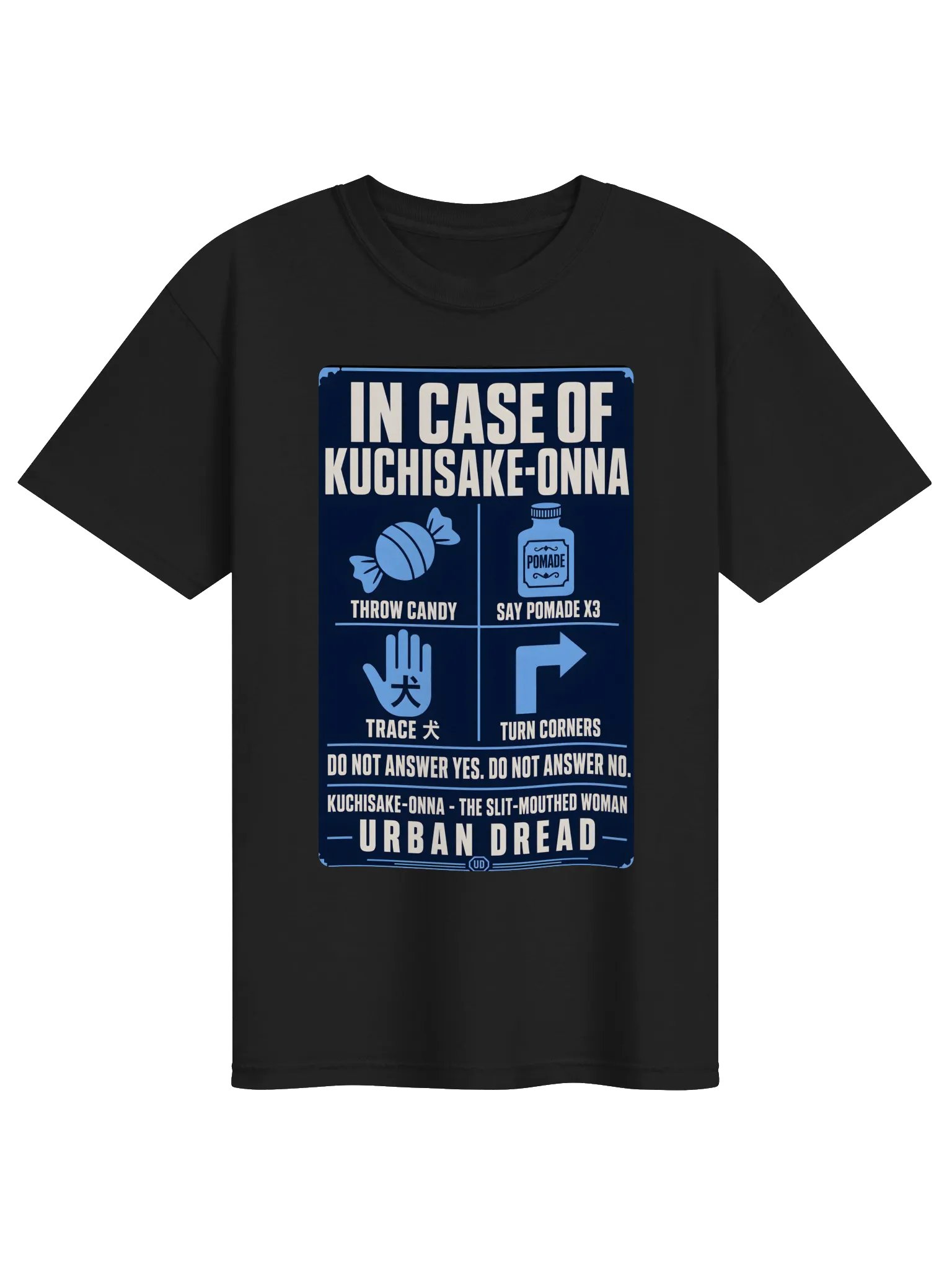 Kuchisake-Onna Emergency Safety Sign T-Shirt product image (1)