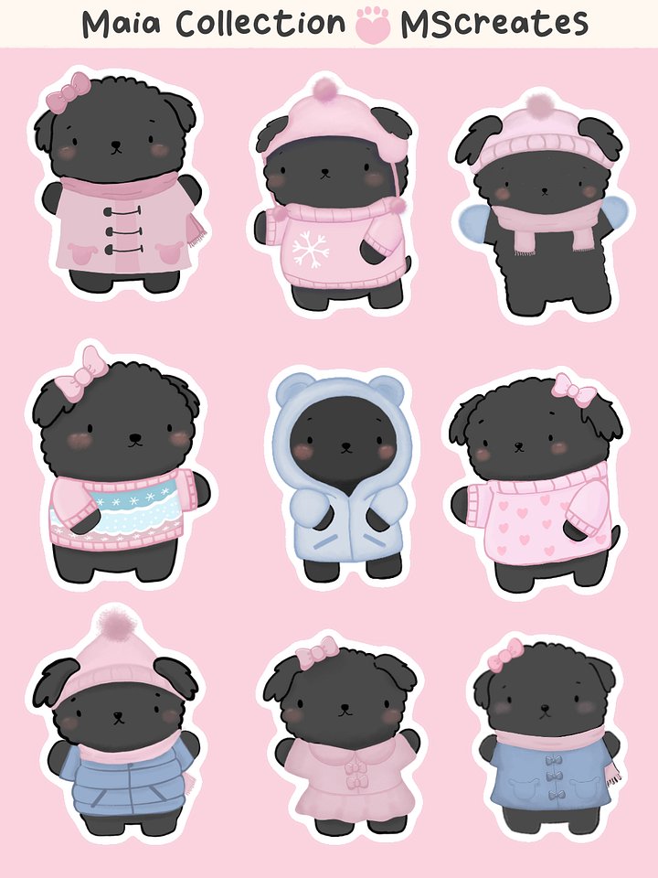 Maia in Cozy Winter Clothes Sticker Sheet product image (1)