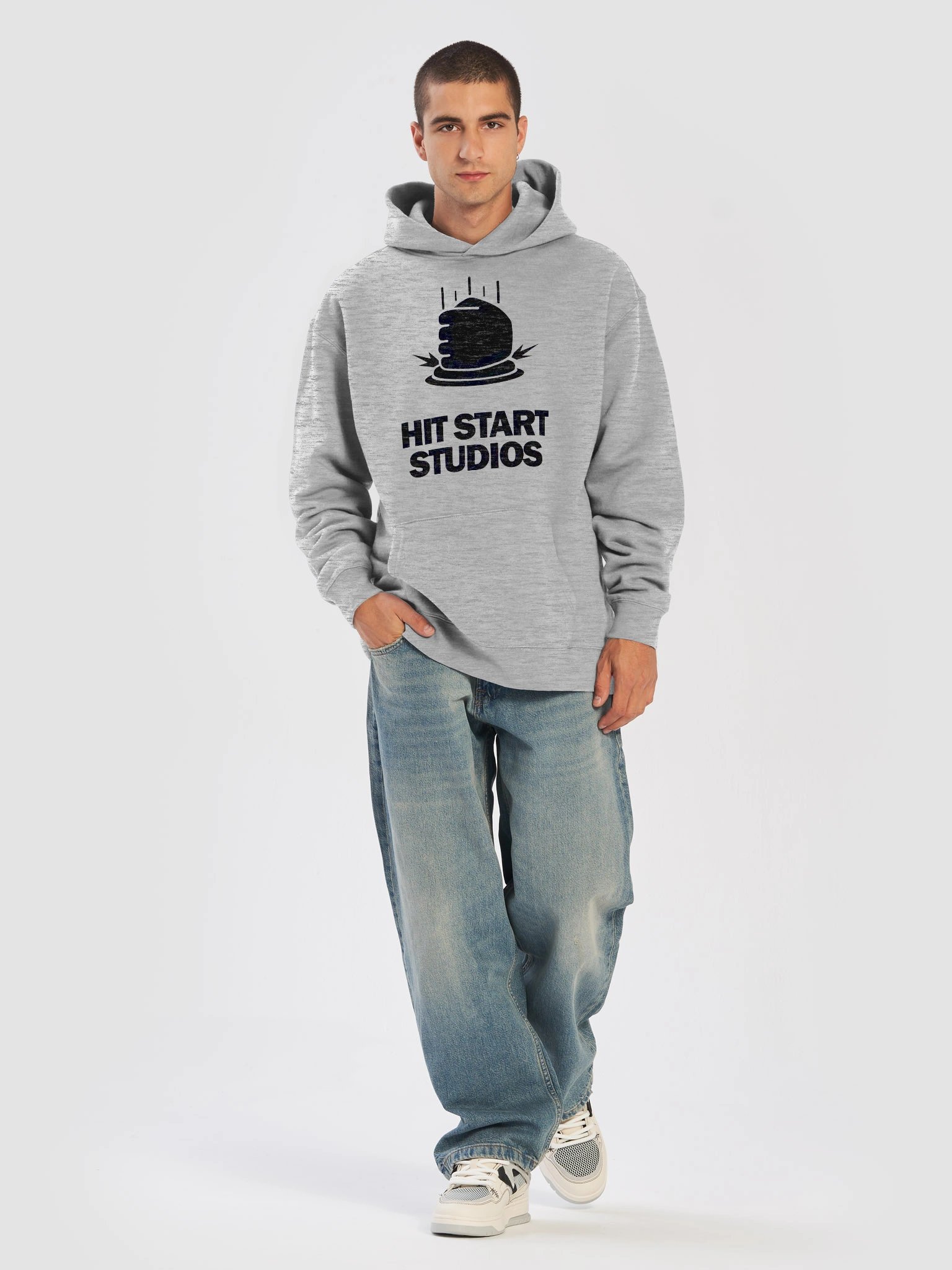 Hit Start Studios Oversized Hoodie Black Logo product image (5)