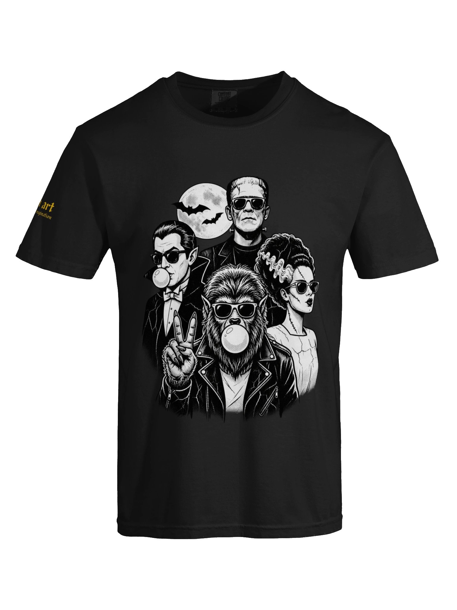 Classic Monsters Squad T-Shirt | Cool Retro Dracula Frankenstein & Wolfman Graphic Tee product image (33)