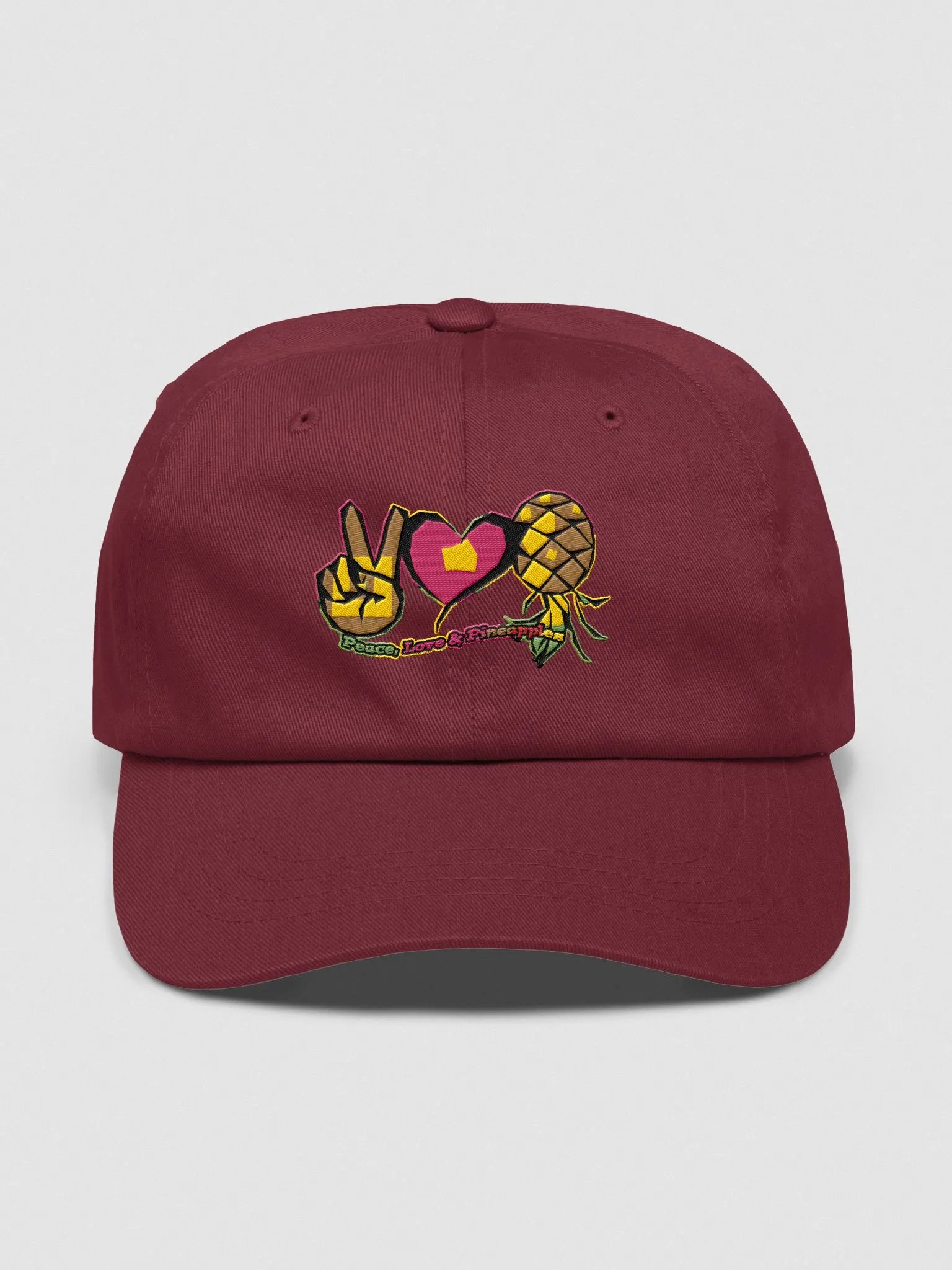 Peace Love & Pineapples embroidered low profile cap product image (3)