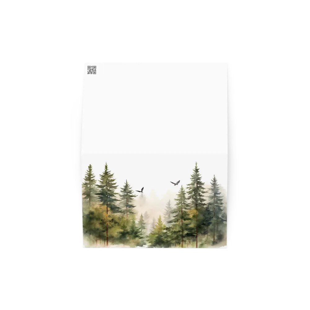 All-Occasion Greeting Card: Flying Birds Over Fir trees product image (2)